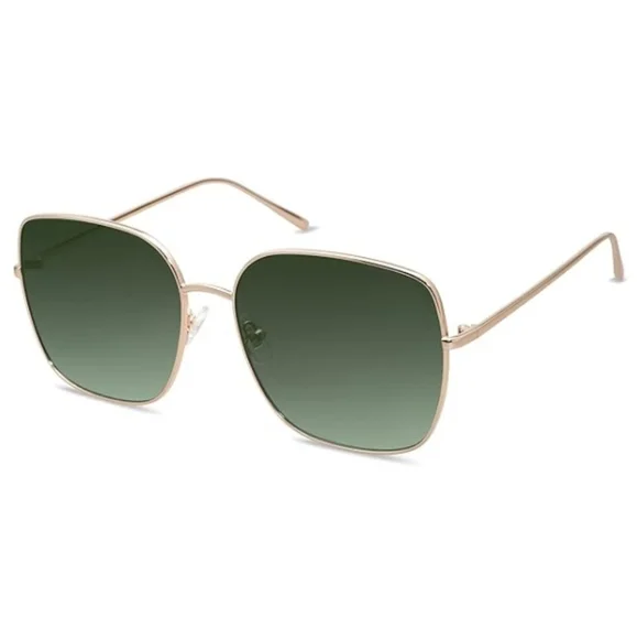 Oversized Square Metal Frame Sunglasses Flat Lens SJ1146 Green - Picture 1 of 5